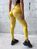 Лосини спортивні безшовні з ефектом push up та принтом тай-дай жовті S Tie-Dye HH01 фото