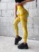 Лосини спортивні безшовні з ефектом push up та принтом тай-дай жовті M Tie-Dye HH01 фото 3