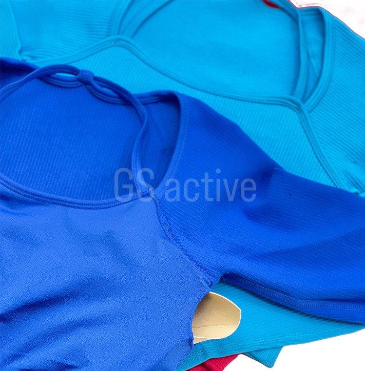 Рашгард спортивний з чашечками в рубчик синій S Cloud 4860 фото