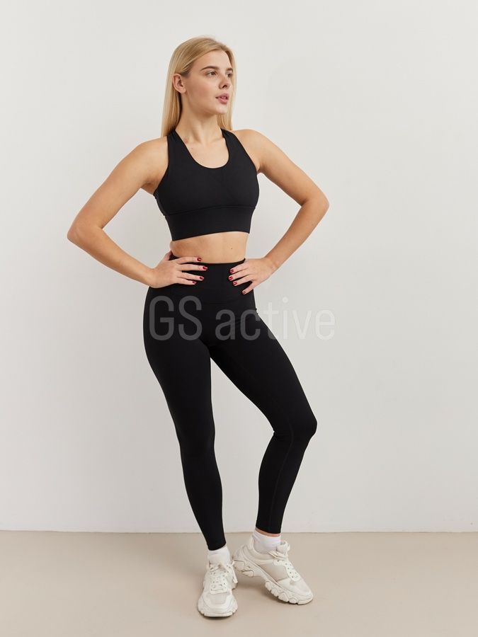 З ДЕФЕКТОМ Топ спортивний з чашечками чорний M Silk