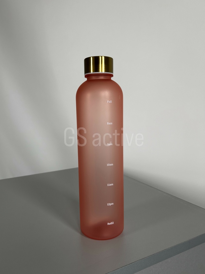 Спортивна пляшка для води з трекером водного балансу рожева 1л bottle фото