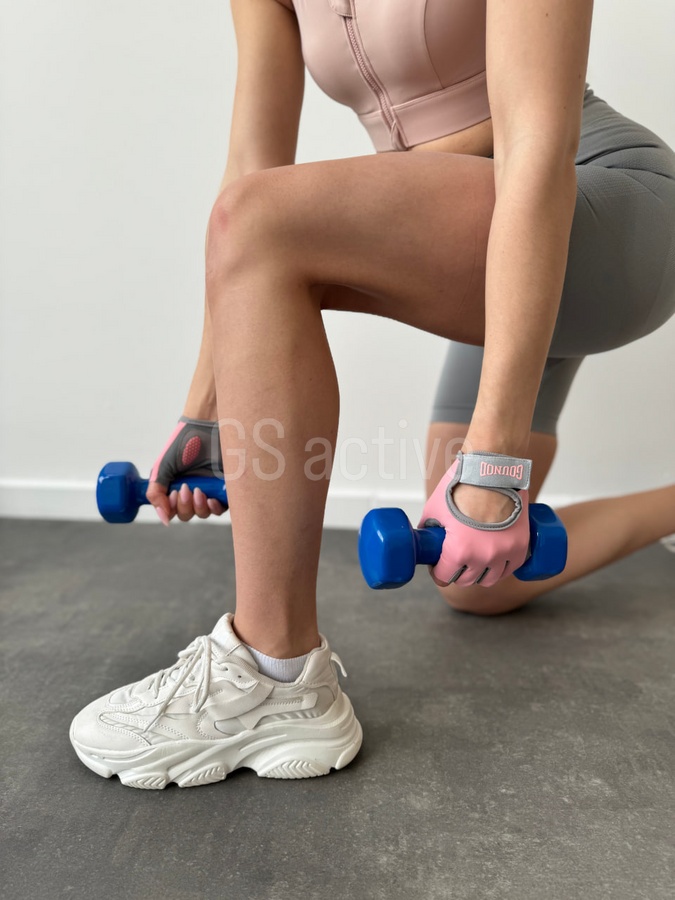 Рукавички спортивні жіночі для фітнесу рожеві S 5075 фото