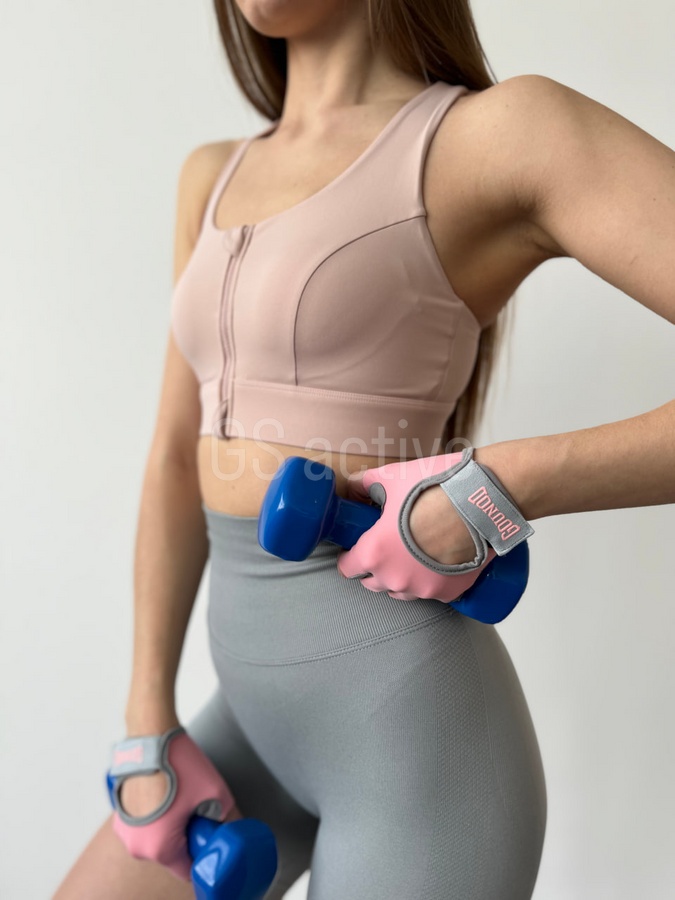 Рукавички спортивні жіночі для фітнесу рожеві S 5075 фото