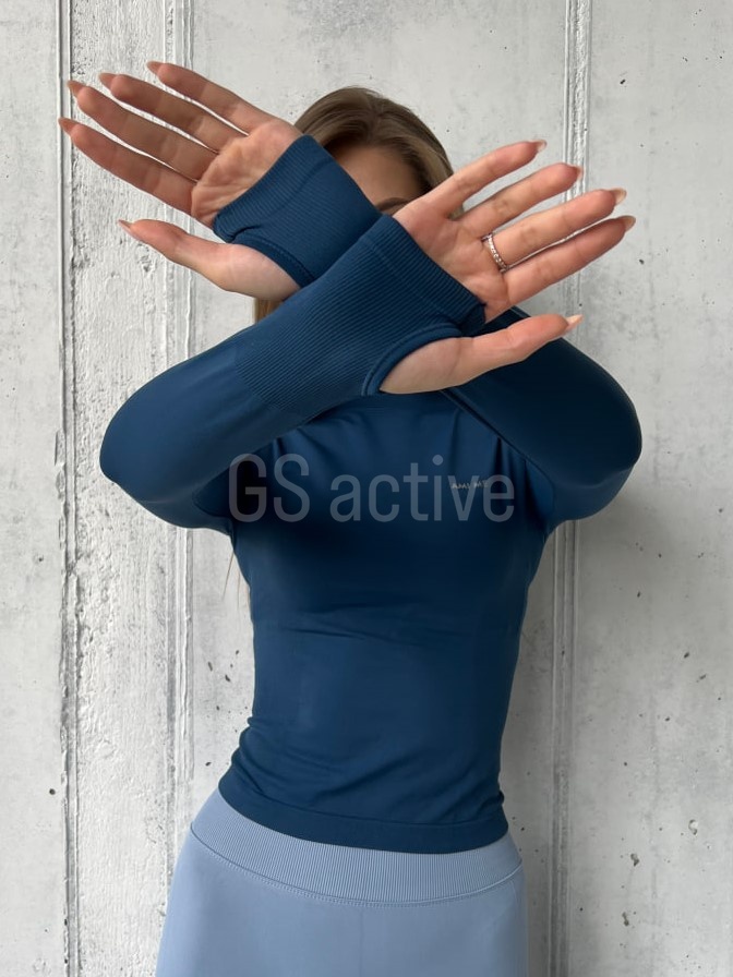 Рашгард спортивний довгий синій S Ami Medea 4500 фото