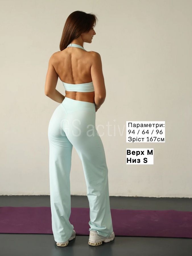 Штани спортивні ментолові S Flawless 1531 фото