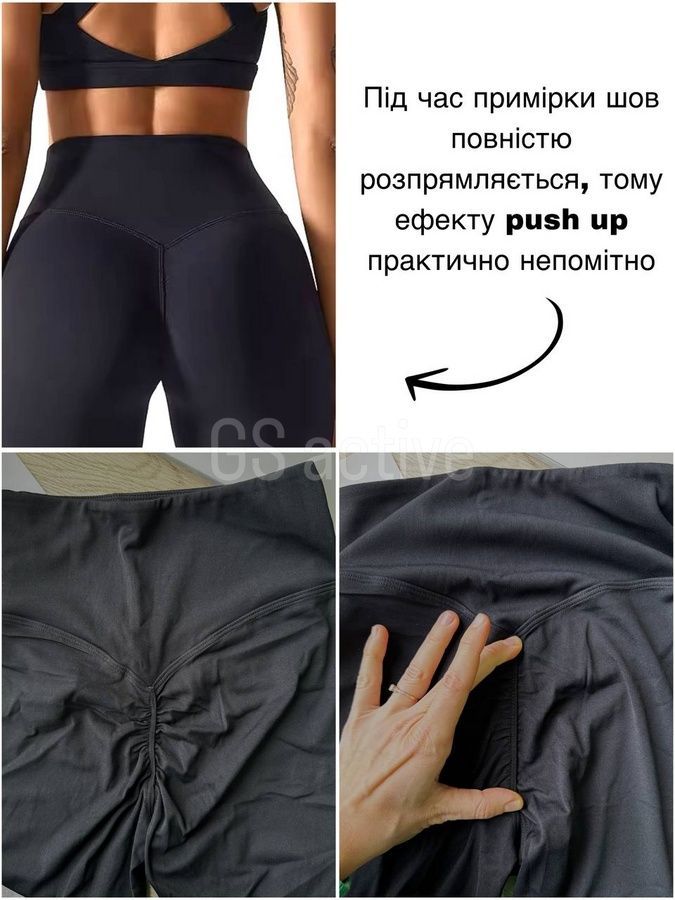 З ДЕФЕКТОМ Лосини спортивні з прихованим ефектом push up сірі M Essential