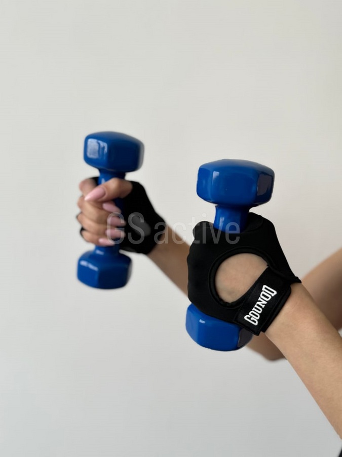 Рукавички спортивні жіночі для фітнесу чорні S 5076 фото