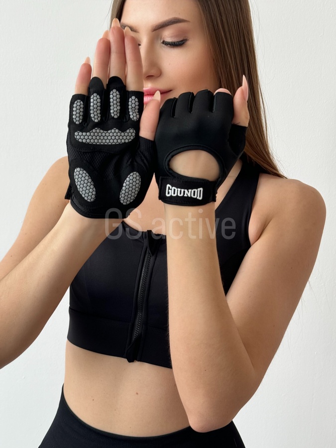 Рукавички спортивні жіночі для фітнесу чорні S 5076 фото