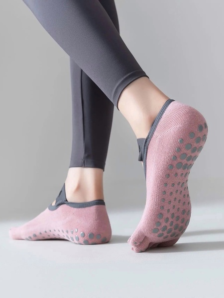 Шкарпетки спортивні з пальцями для йоги, пілатесу, фітнесу рожеві Yoga socks pink фото