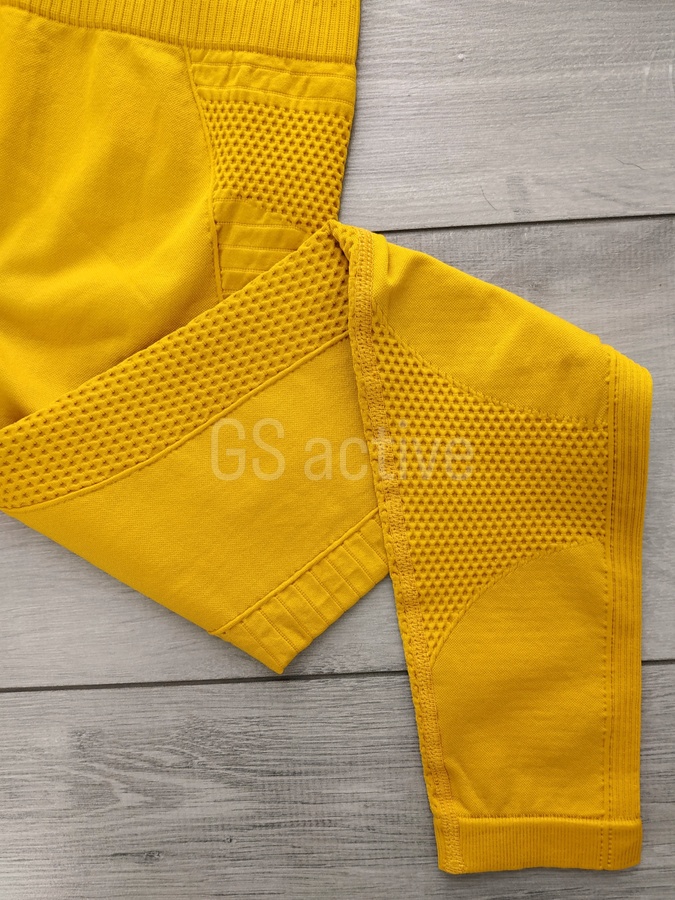 Лосини спортивні безшовні жовті S High 4292 фото