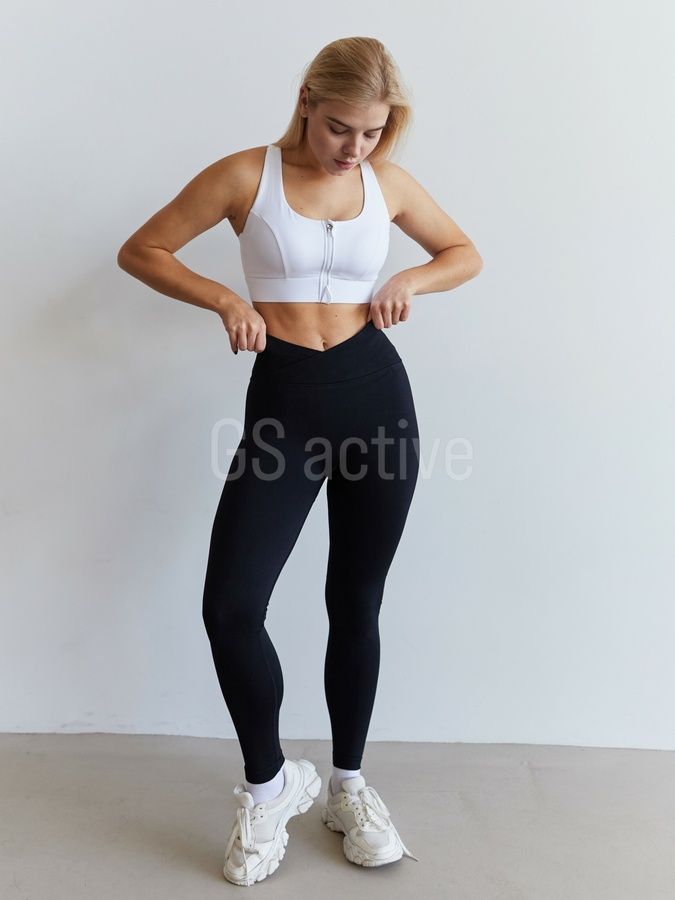 З ДЕФЕКТОМ Лосини спортивні безшовні з ефектом push up чорні XL V-shape
